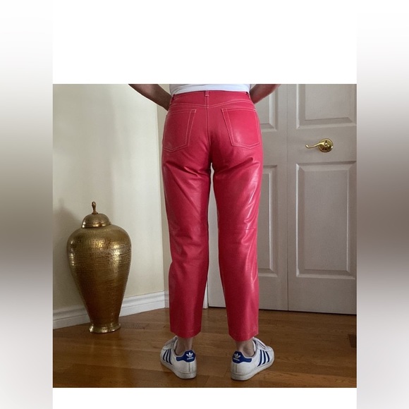 NWT Ralph Lauren purple Label Leather Pink pants Size 4 - Picture 3 of 14